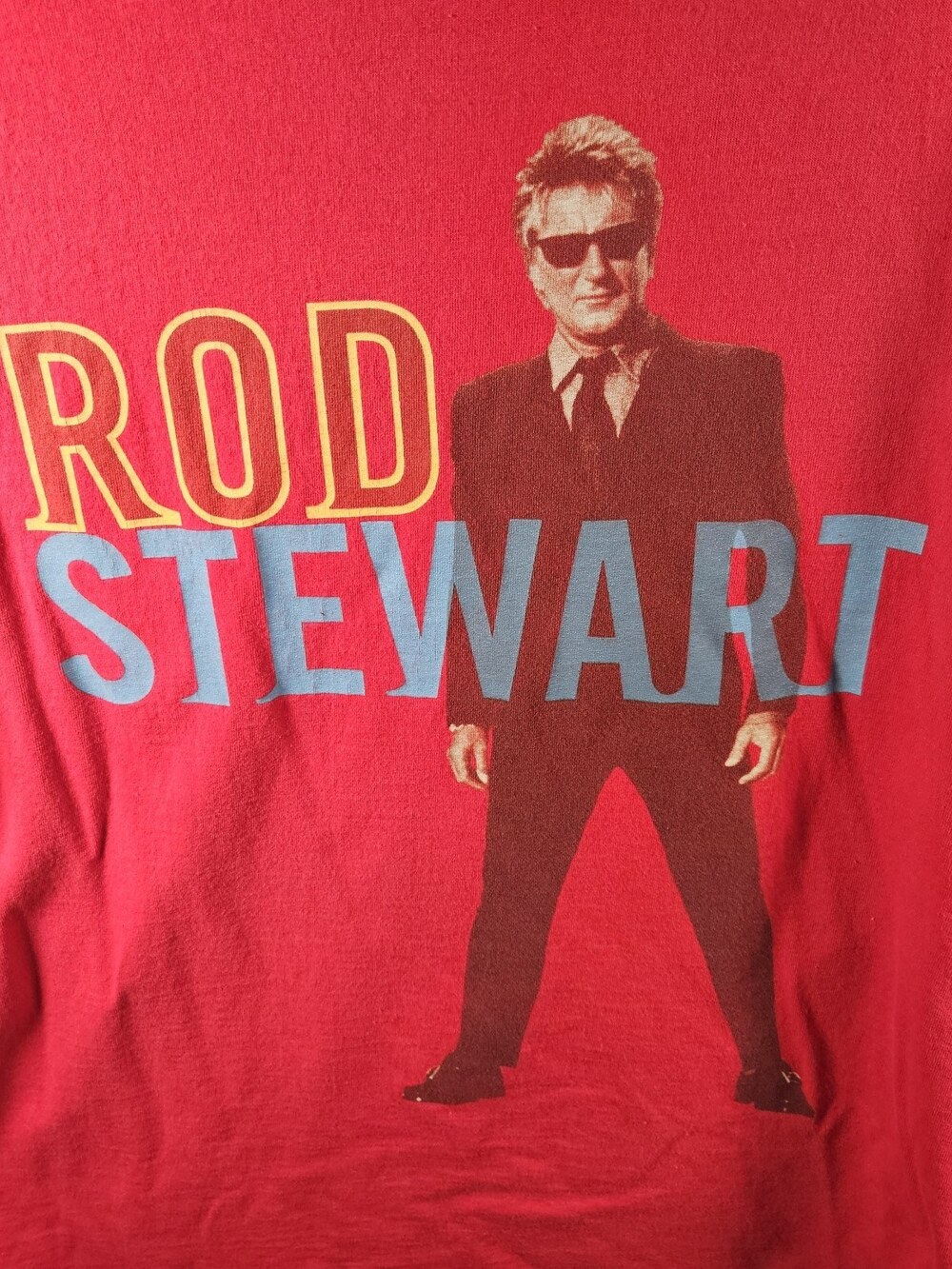 Vintage 2001 Rod Stewart Concert Shirt XL *Fits As Large Red Human Tour